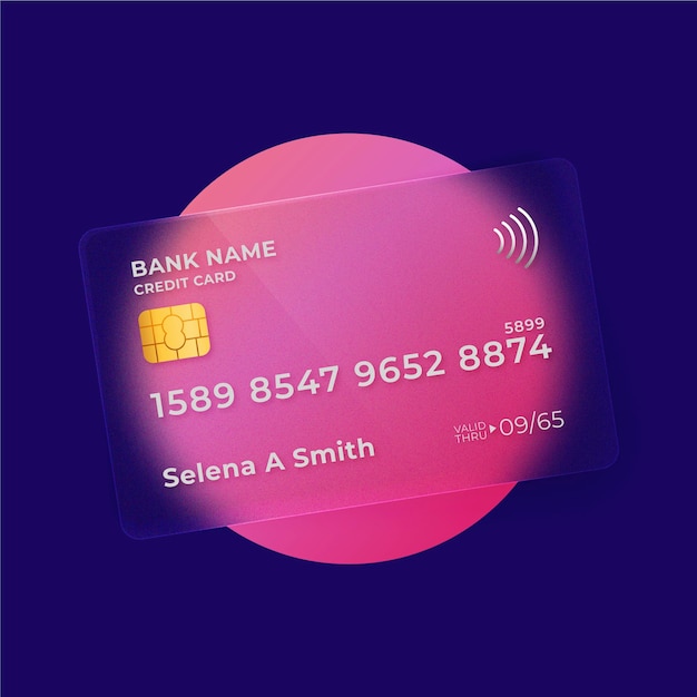 Isometric glass effect credit card