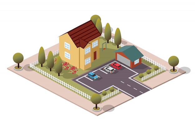 Isometric House & Garage