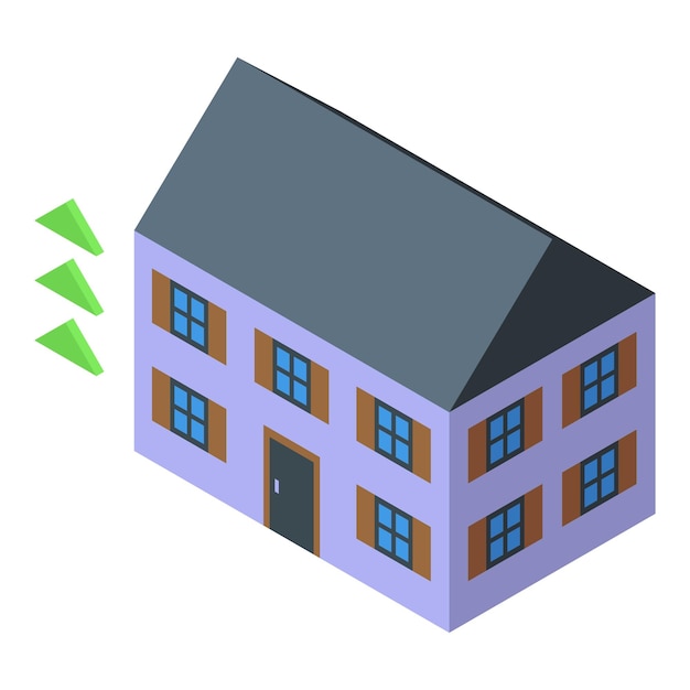 Isometric house illustration with trees