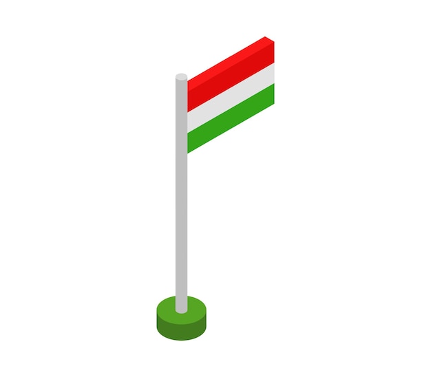 Isometric hungary flag