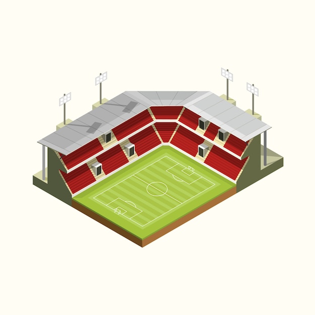 Isometric Icon stadium roof structur football or soccer. vector illustration 