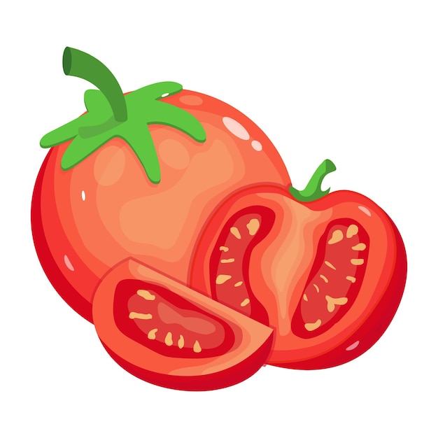 An isometric icon of tomatoes healthy food