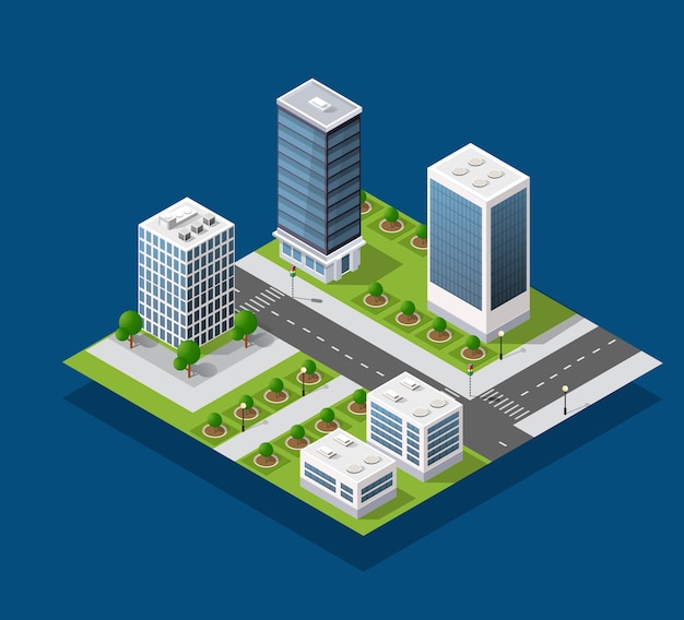 Isometric illustration megapolis