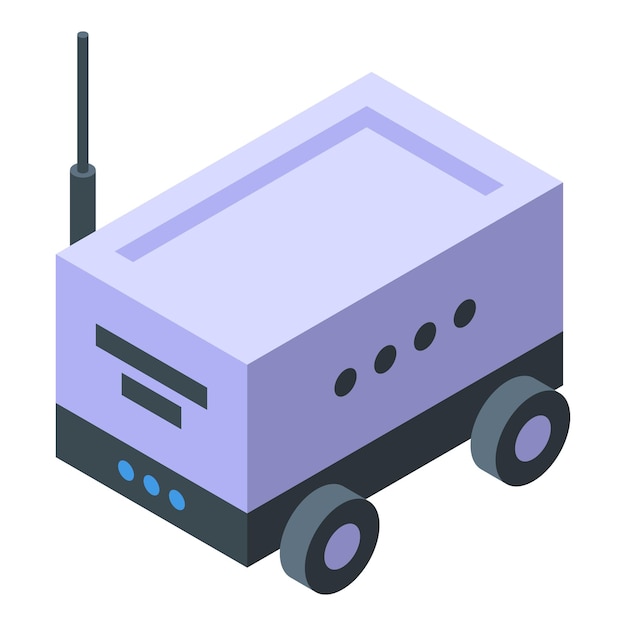 Isometric illustration of a remotecontrolled robot