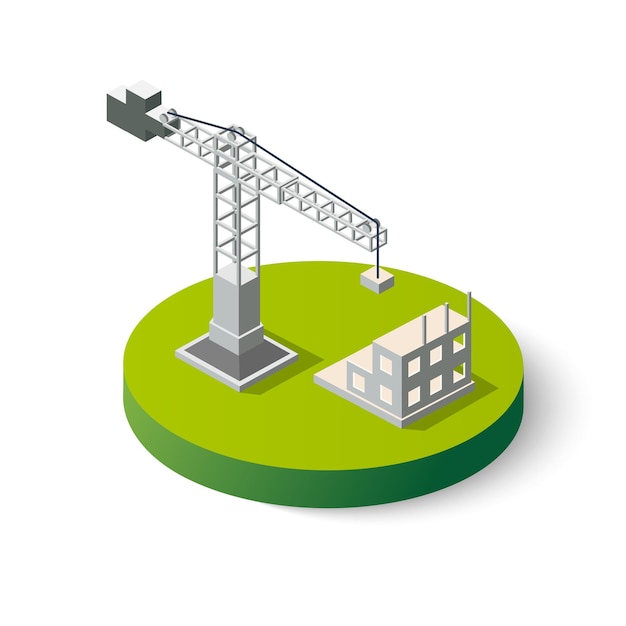 Isometric industrial crane