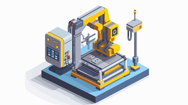 Vector isometric industrial machinery icon with modern design