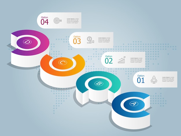 Isometric infographics timeline presentation