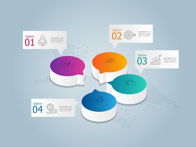 Isometric infographics timeline presentation