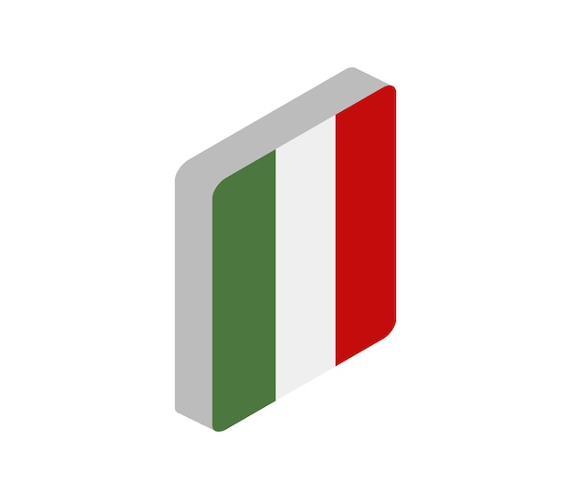 Isometric italy flag