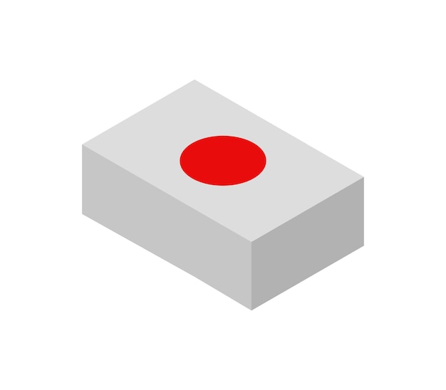 Isometric japan flag