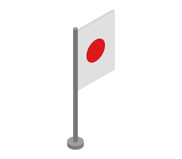 Isometric japan flag