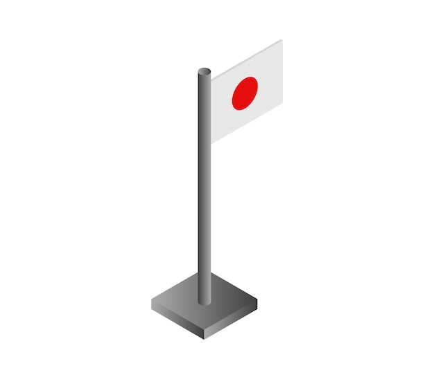 Isometric japan flag