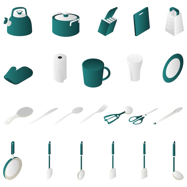 Isometric Kitchen Items