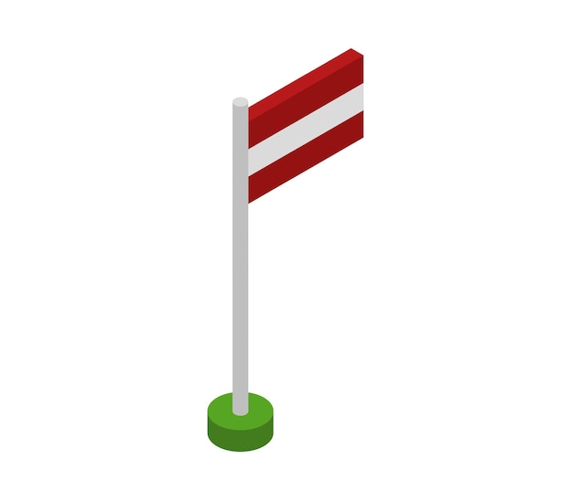 Isometric Latvia flag