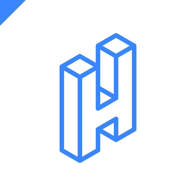 Isometric letter H logo