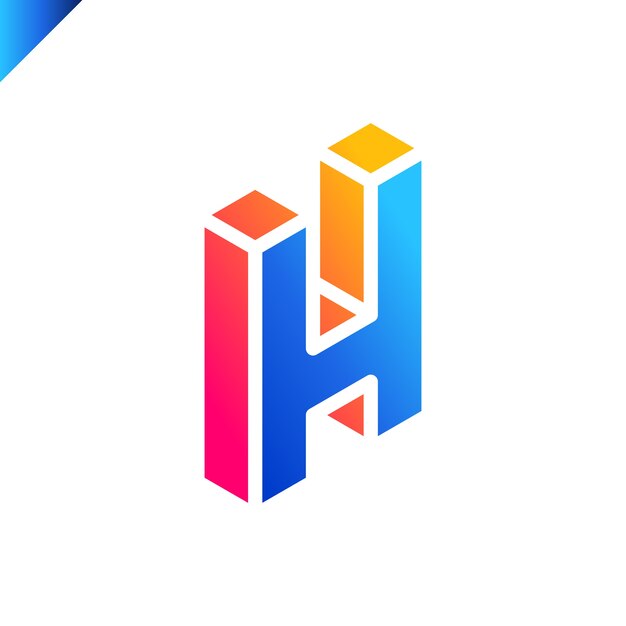 Isometric letter H logo