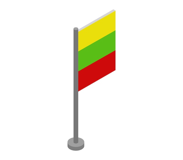 Isometric Lithuania Flag