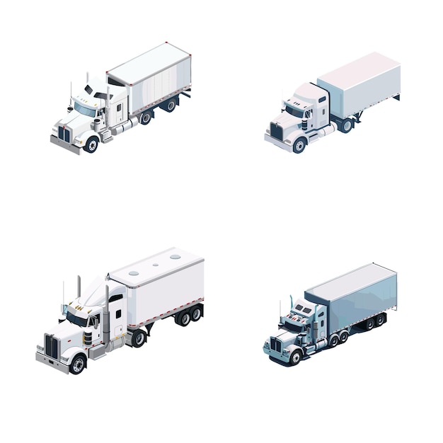 Vector isometric logistic trucks