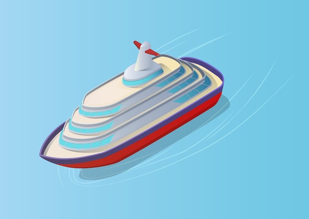 Isometric luxury yacht