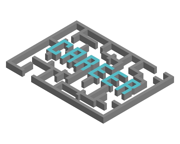 isometric maze concept of finding your right career path