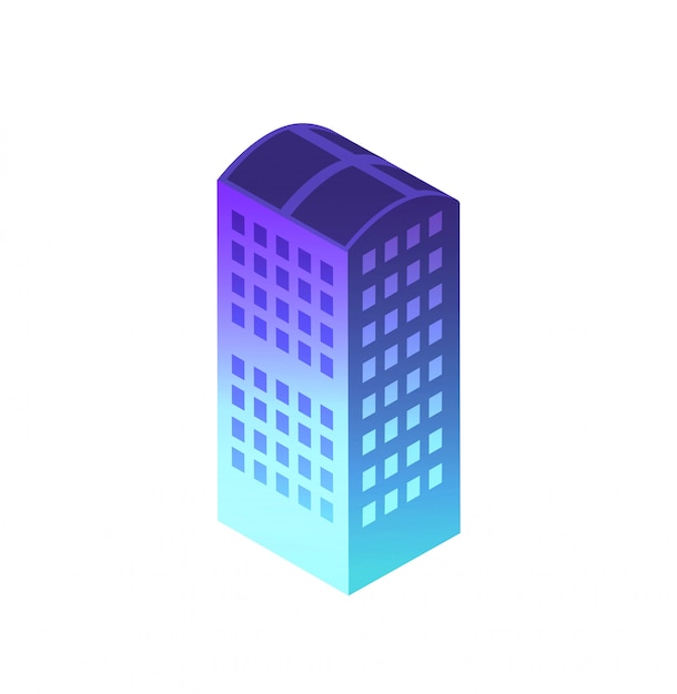 Isometric night building