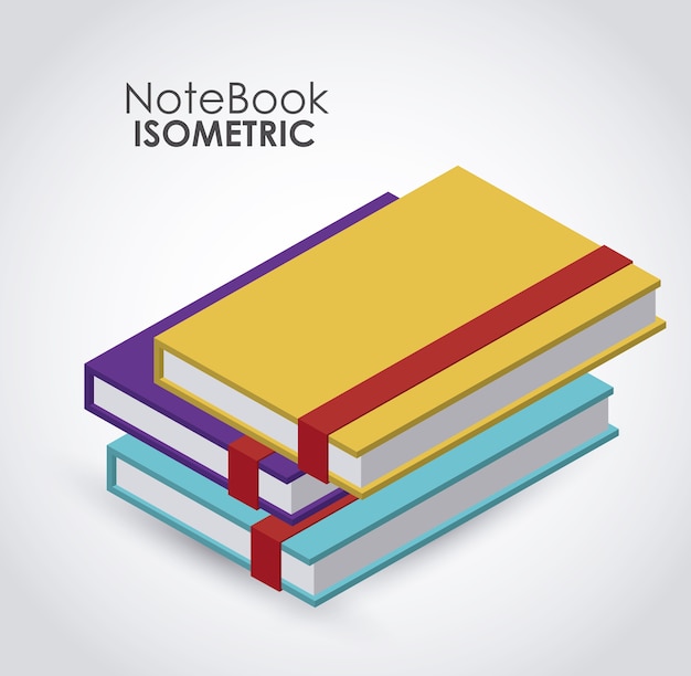 isometric notebook  icon design