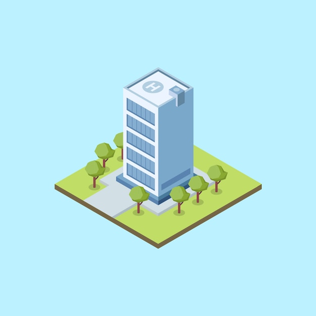 Isometric Office with Helipad