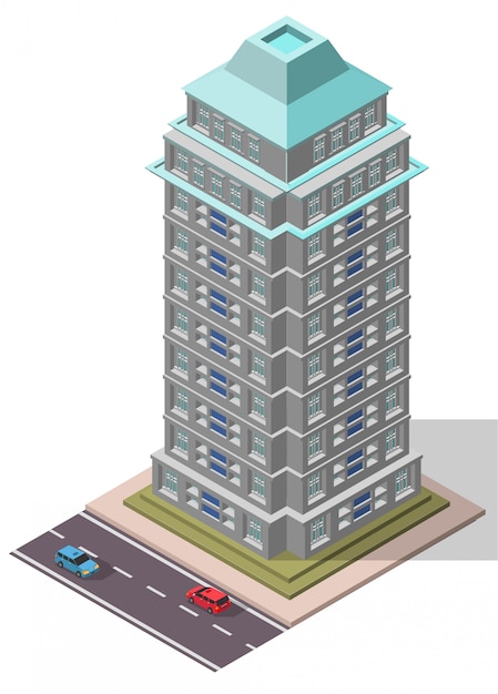  Isometric Office Workplace Building