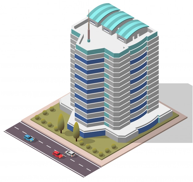  Isometric Office Workplace Building