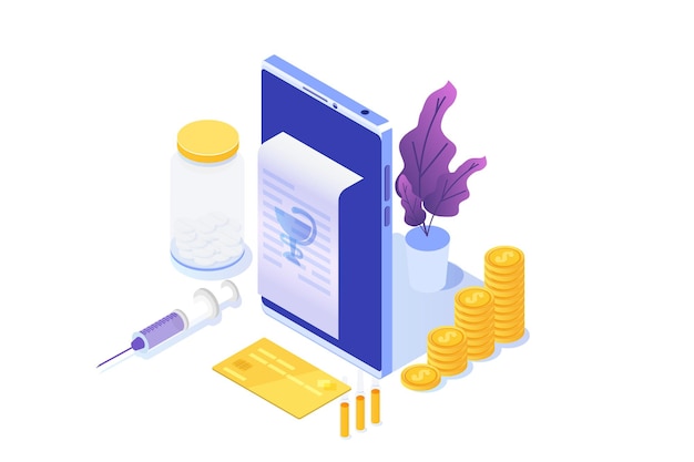 isometric Online pharmacy shopping