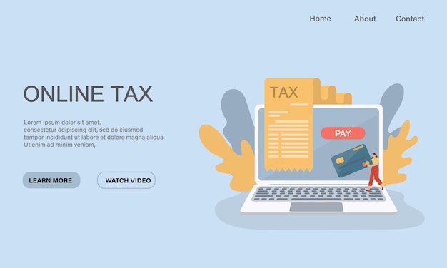 Isometric online tax payment vector illustration concept, people filling tax form, people submit digital tax via website. can be use for web page, web site banner