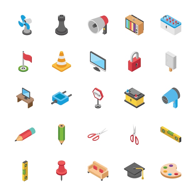 Isometric Pack Of Objects