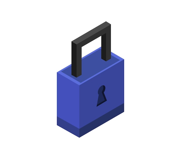 Isometric padlock