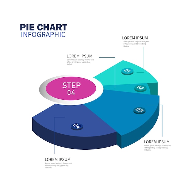 Isometric Pie Chart infographics timeline presentation