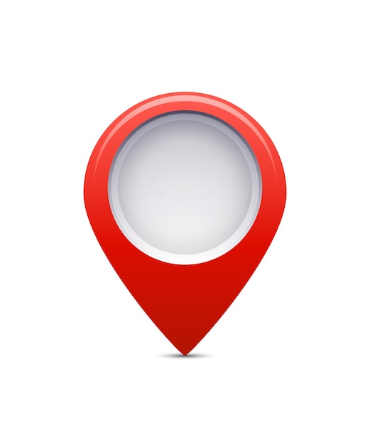 Isometric pin icon on the navigation map for positioning