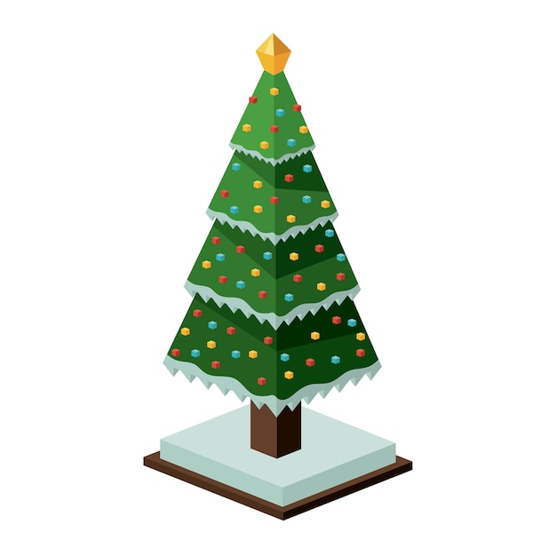 Isometric pine tree icon