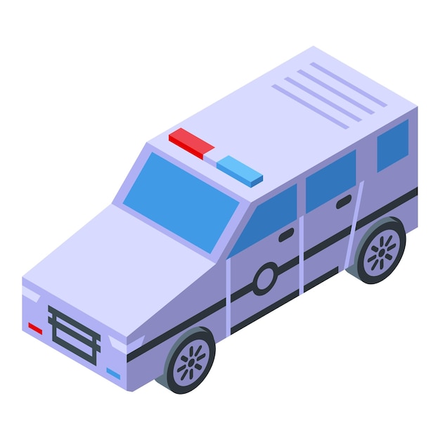 Vector isometric police car driving urban transport for patrol