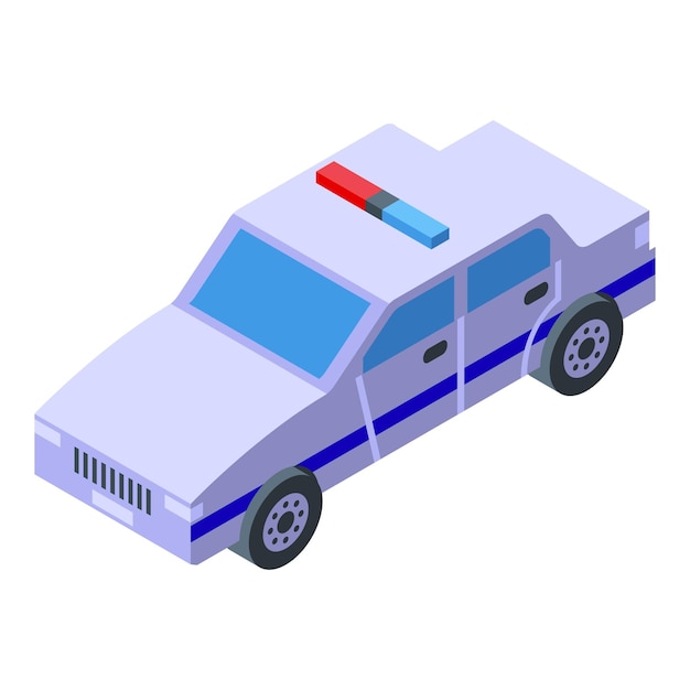 Vector isometric police car standing by ready for action