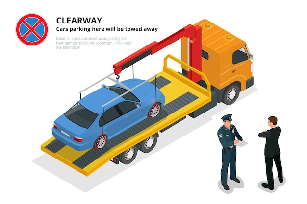 Isometric police fines car design flat isolated