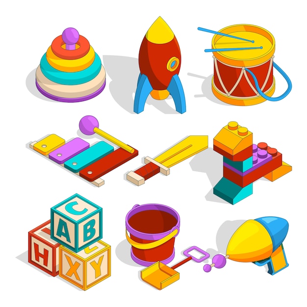 Isometric preschool children toys