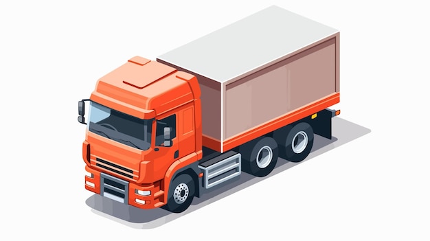 Vector isometric rear view freight transport truck icon