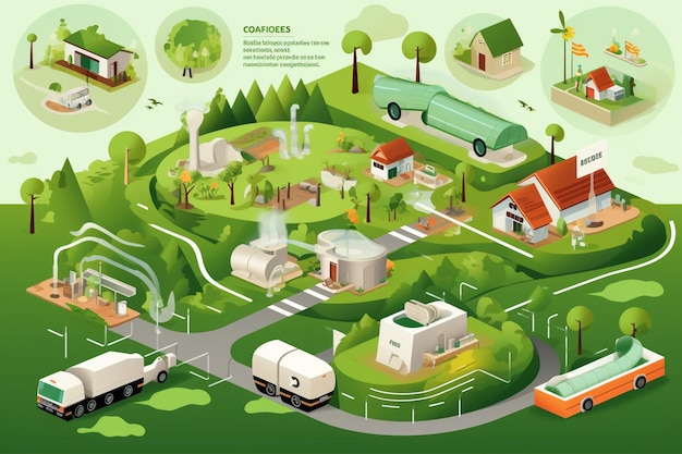 Isometric Renderings Of Bio Fuel Process