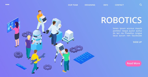 Vector isometric robotics landing page