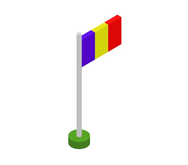 Isometric romania flag