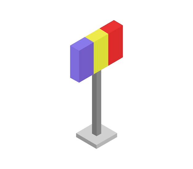 Isometric romania flag