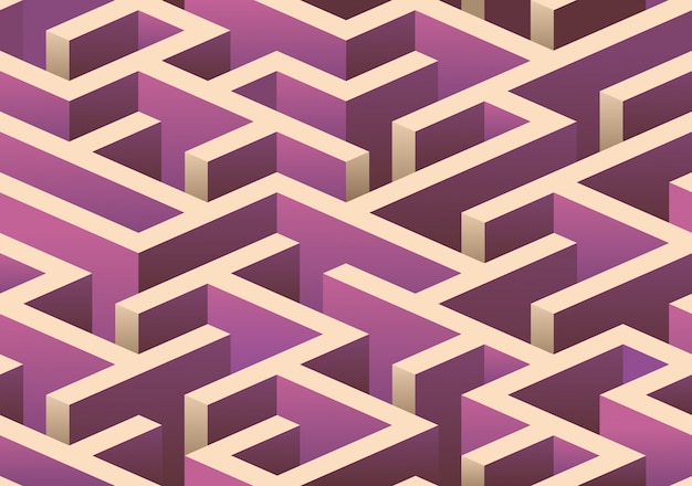 Isometric seamless Maze pattern.