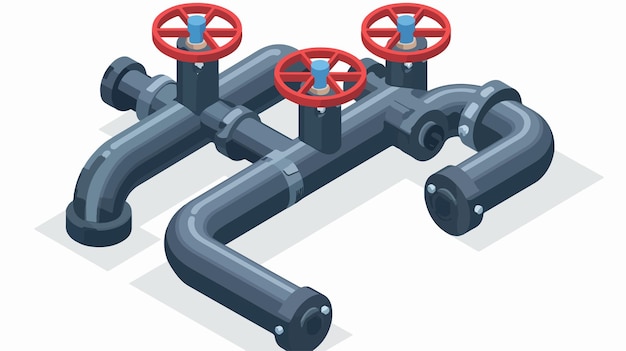 Vector isometric service pipe vector illustration with modern design