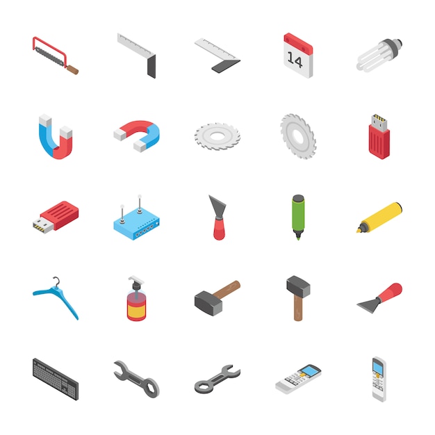 Isometric Set Of Objects