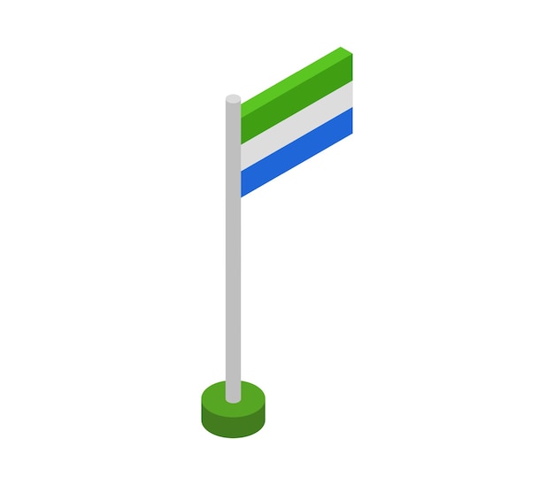 Isometric sierra leone flag