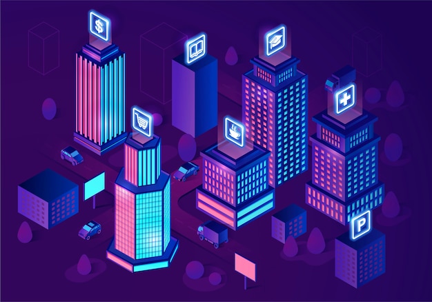 isometric Smart city